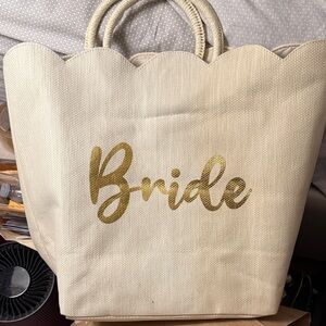 Gold and Cream Bride Tote Bag